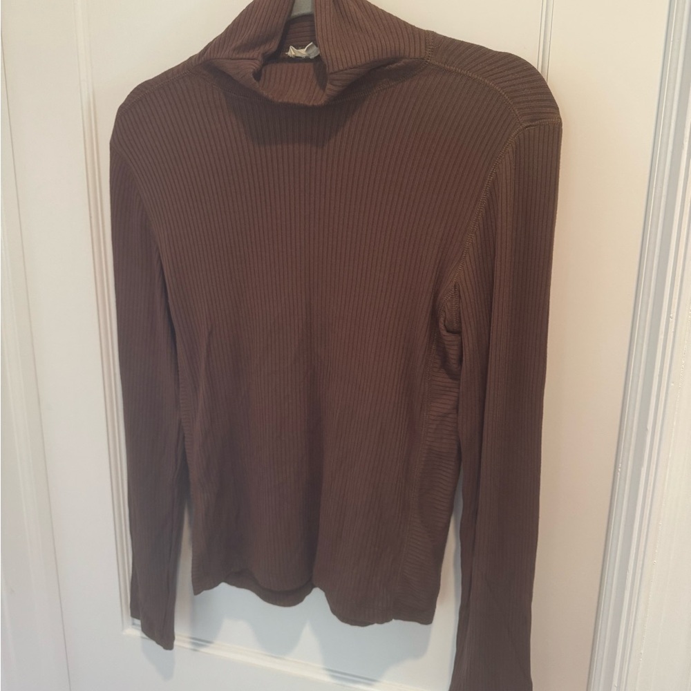 Madewell Chocolate Ribbed Knit Top